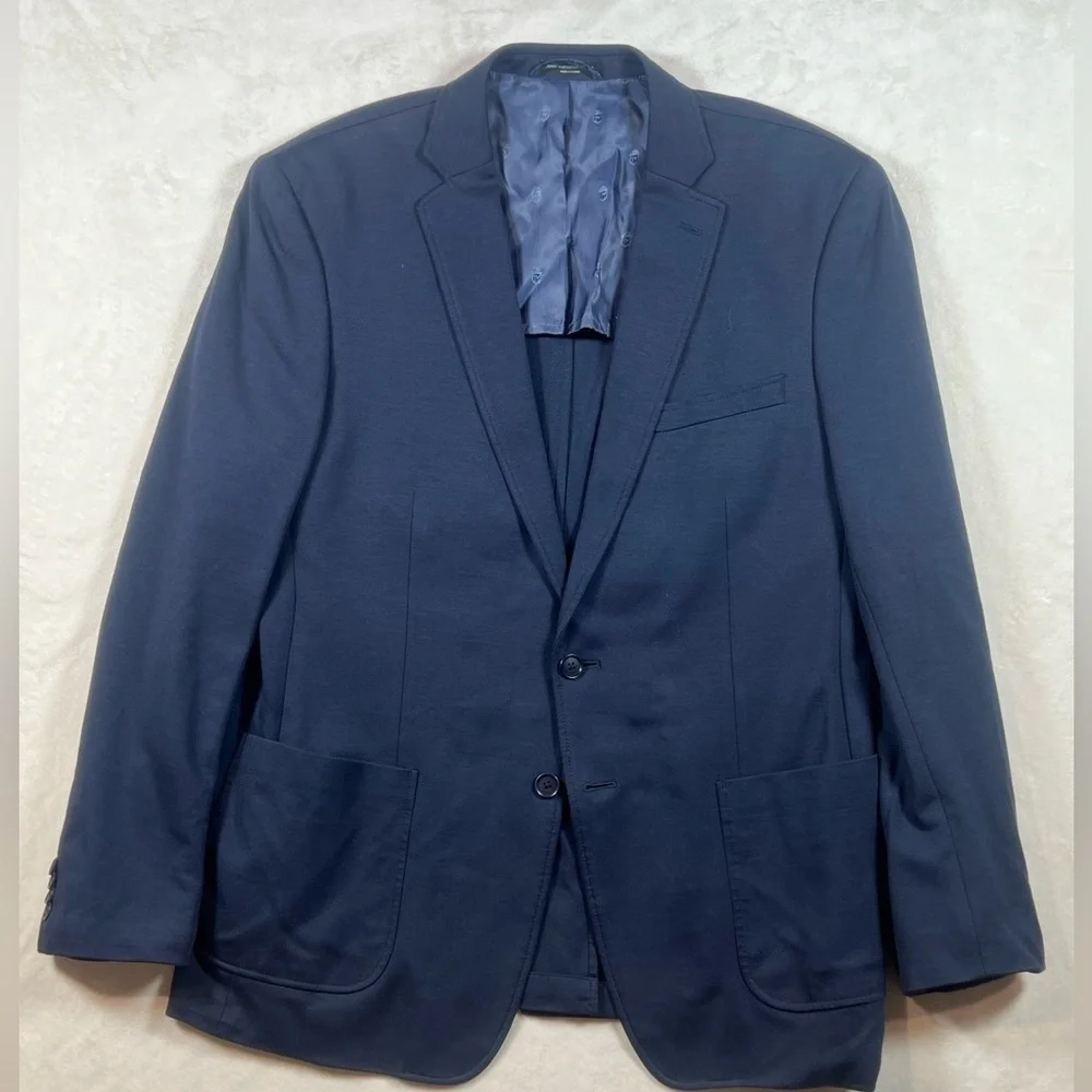 John Varvatos 44R Navy Unstructured Soft Cotton Blend Casual Sport Coat Blazer